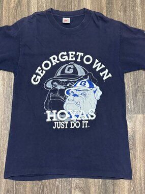Vintage Nike Georgetown Hoyas Tee Men’s L Grey Tag USA 80s 90s Bulldogs